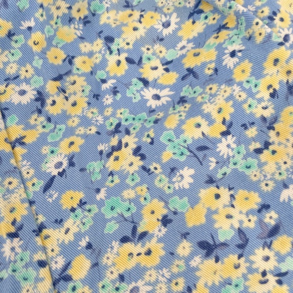 Koret Francisca Cropped Floral Pants Vintage Blue Yellow Size 12 - Picture 6 of 7